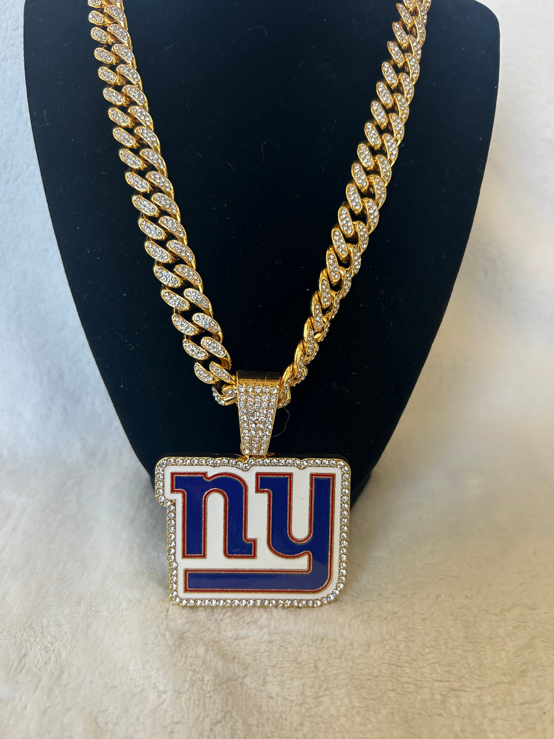 New York Giants Men’s Large Gold Iced Cuban Chain 24”, US SHIP - EB Sports Championship Rings