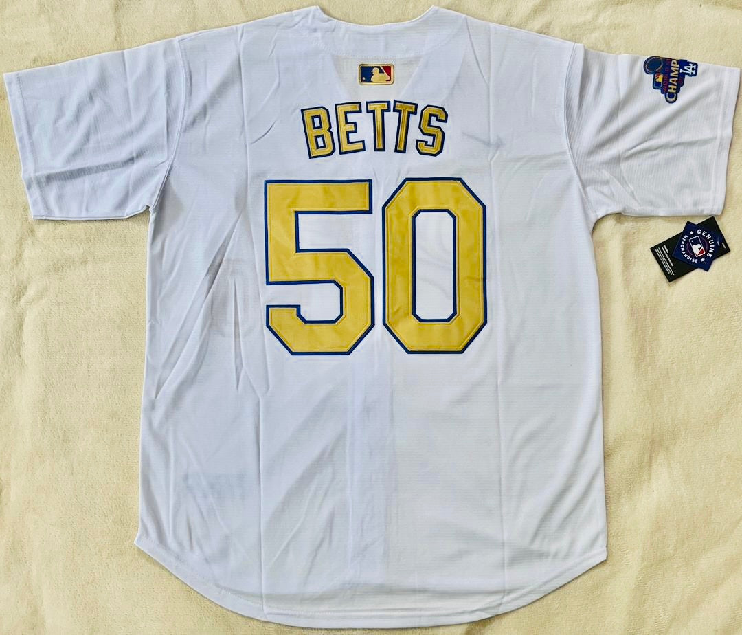 Mookie Betts #50 LA Dodgers Stitched White Jersey, Carry L and XL Faithful