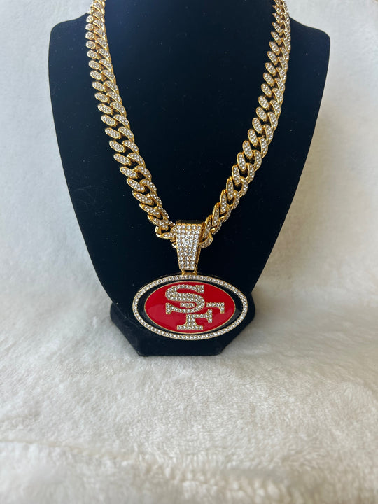 San Francisco 49ers Men’s Large Gold Iced Cuban Chain 24”, US SHIP - EB Sports Championship Rings