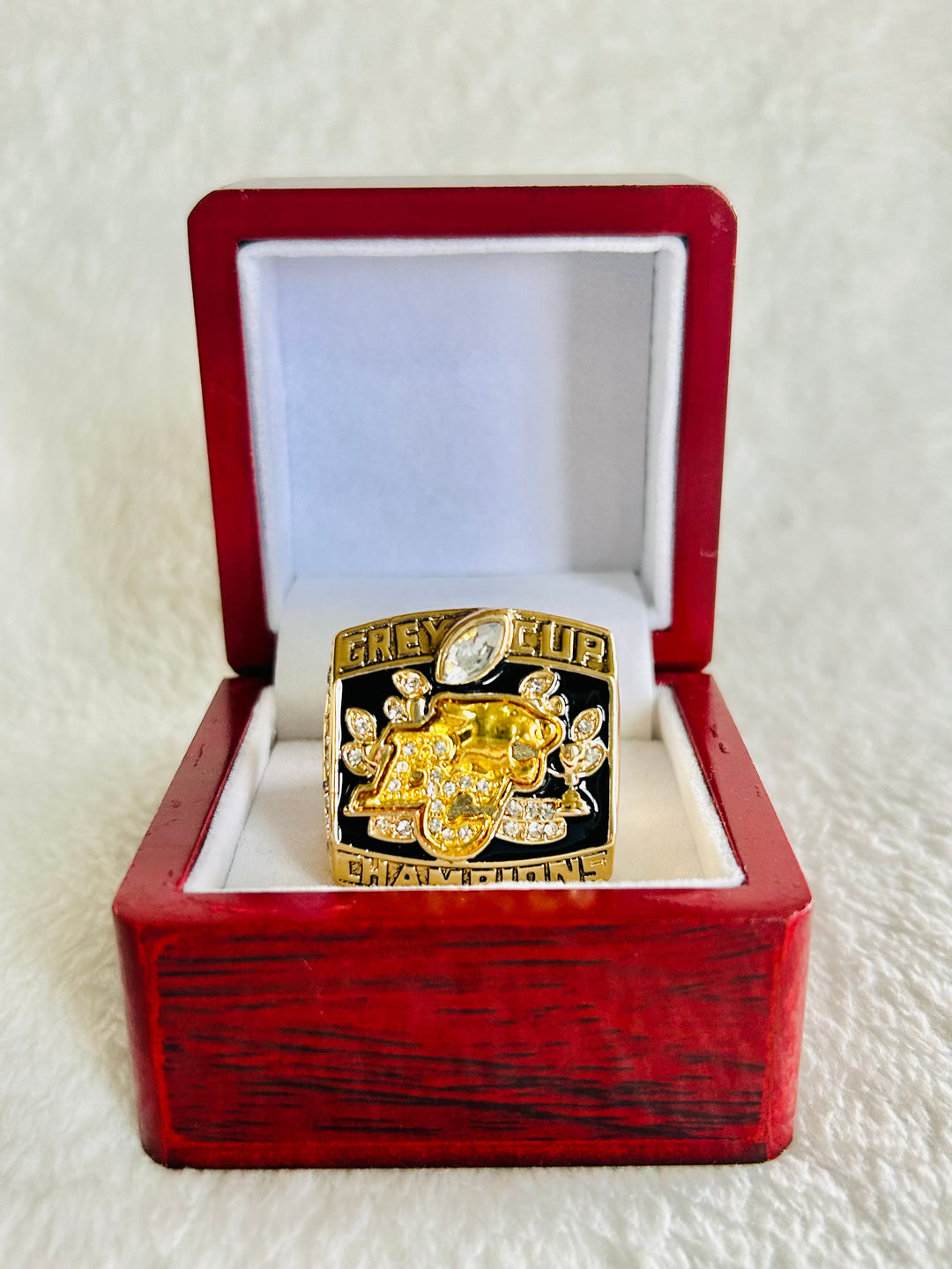 2006 BC Lions Grey Cup Championship Ring with box, Team Issued CFL - EB Sports Championship Rings