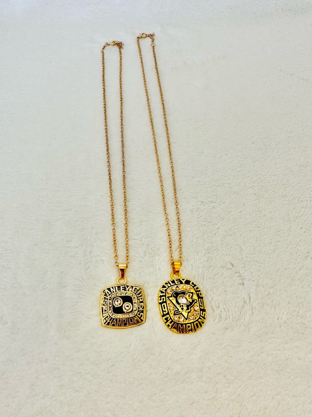 2 Pittsburgh Penguins 18k GP Championship Pendant Set Back To Back 1991/92 - EBSports Championship Rings