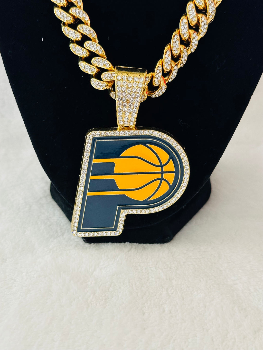 Indiana Pacers Gold Iced Cuban Chain 24”, US SHIP - EB Sports Championship Rings