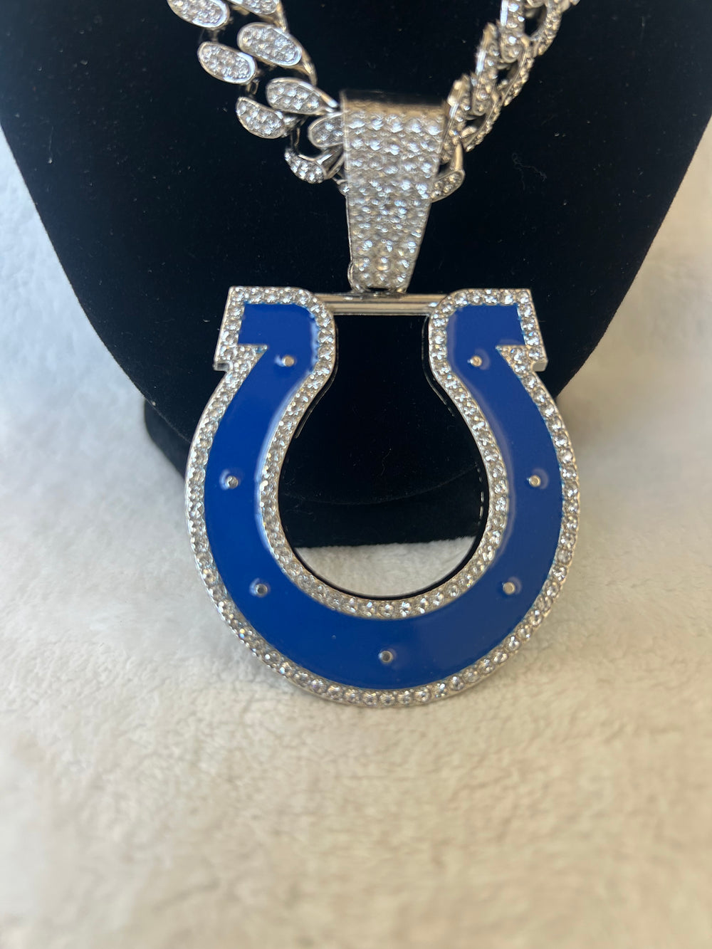 Indianapolis Colts Men’s Large Silver Iced Cuban Chain 24”, US SHIP - EB Sports Championship Rings