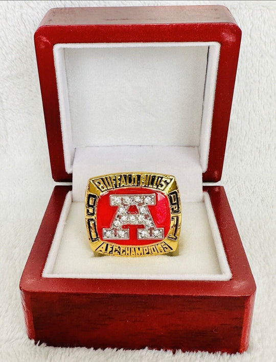 1991 Buffalo Bills AFC Championship Ring with box, US Ship - EB Sports Championship Rings