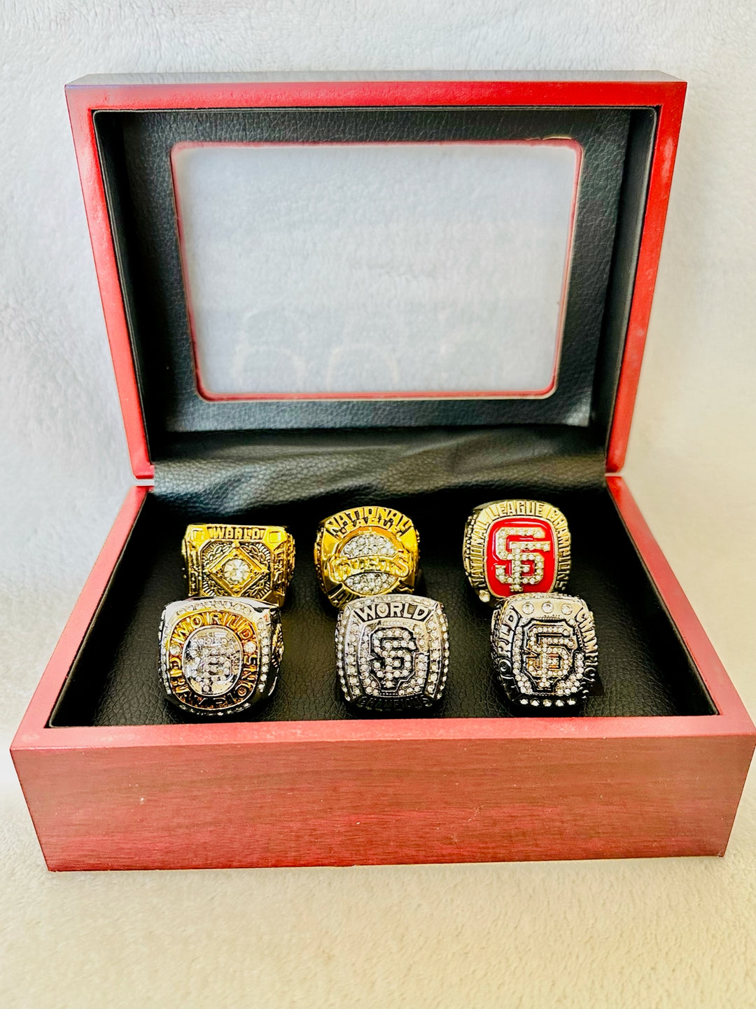 6 PCS San Francisco Giants Championships Complete Ring Set W Box US SHIP - EBSports Championship Rings