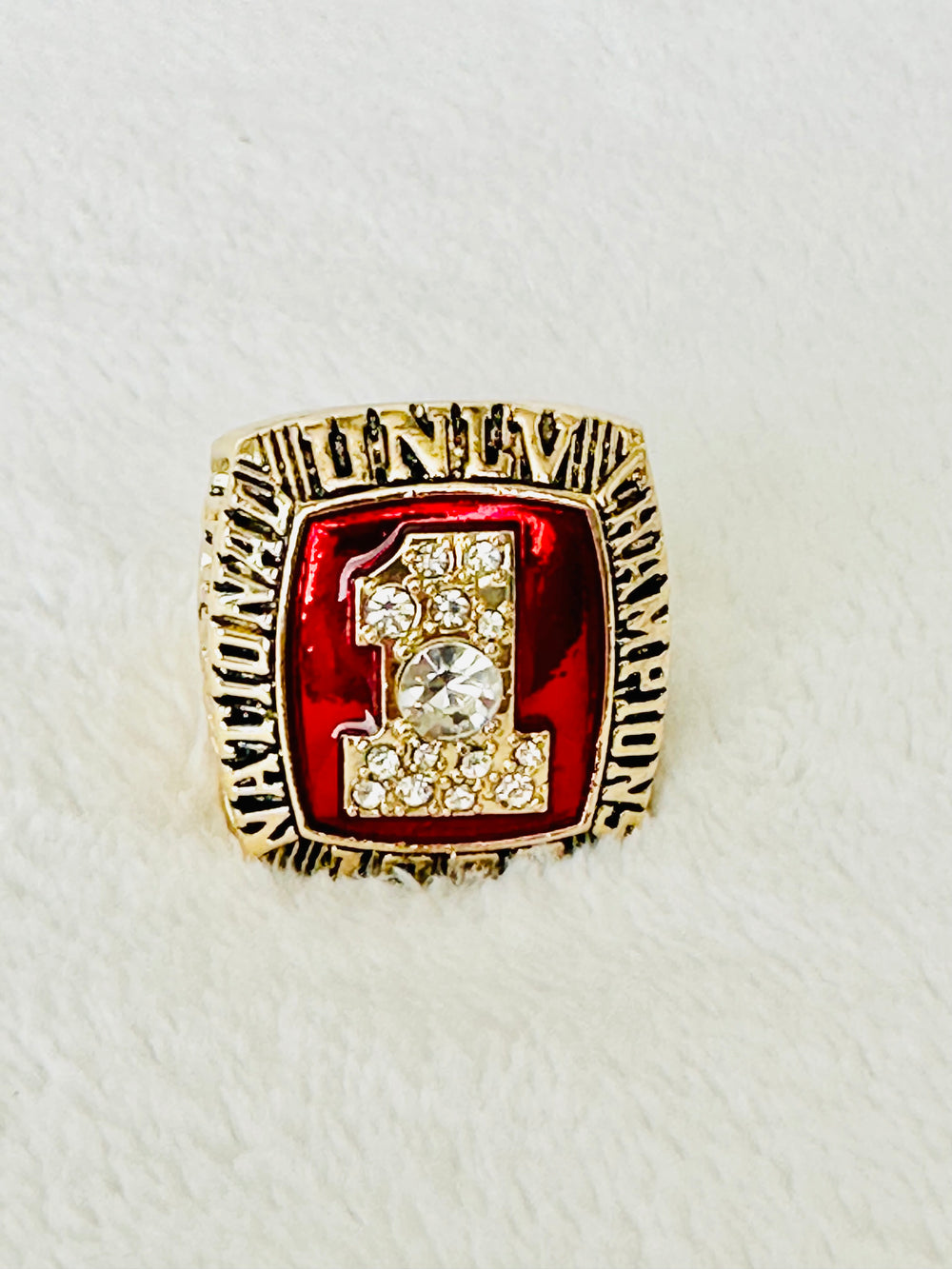 1990 UNLV Johnson Championship Ring with box, US SHIP - EB Sports Championship Rings