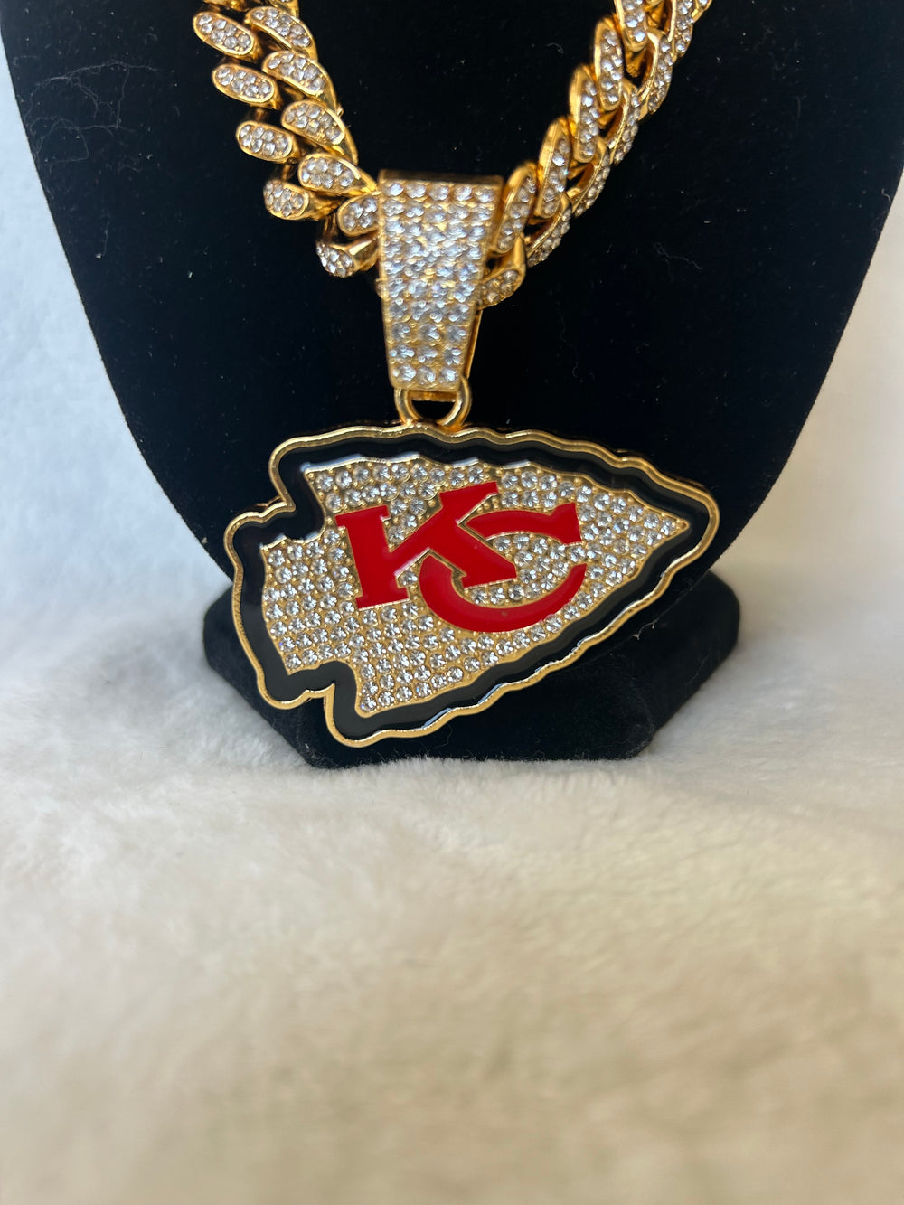 Kansas City Chiefs Men’s Large Gold Iced Cuban Chain 24”