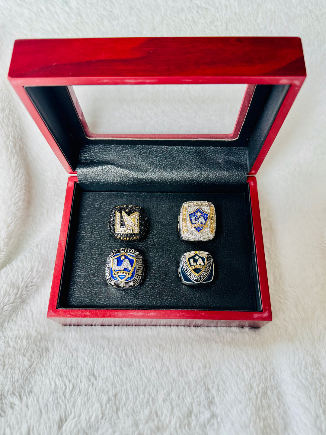 2011/14/22/24 MLS Cup LA Galaxy Championship Replica Ring Stadium Giveaway With Box - EB Sports Championship Rings