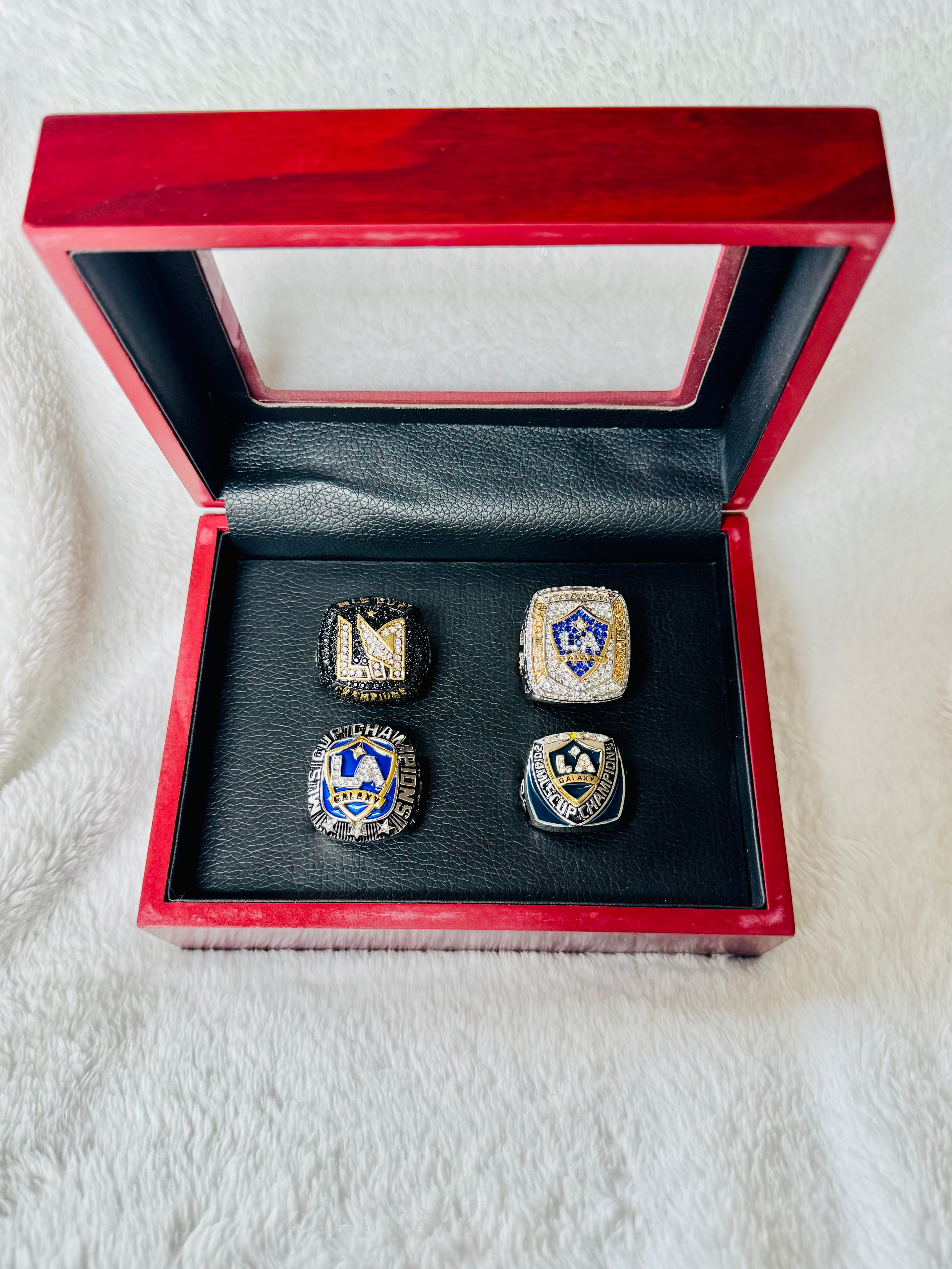 2011/14/22/24 MLS Cup LA Galaxy Championship Replica Ring Stadium Giveaway With Box - EB Sports Championship Rings