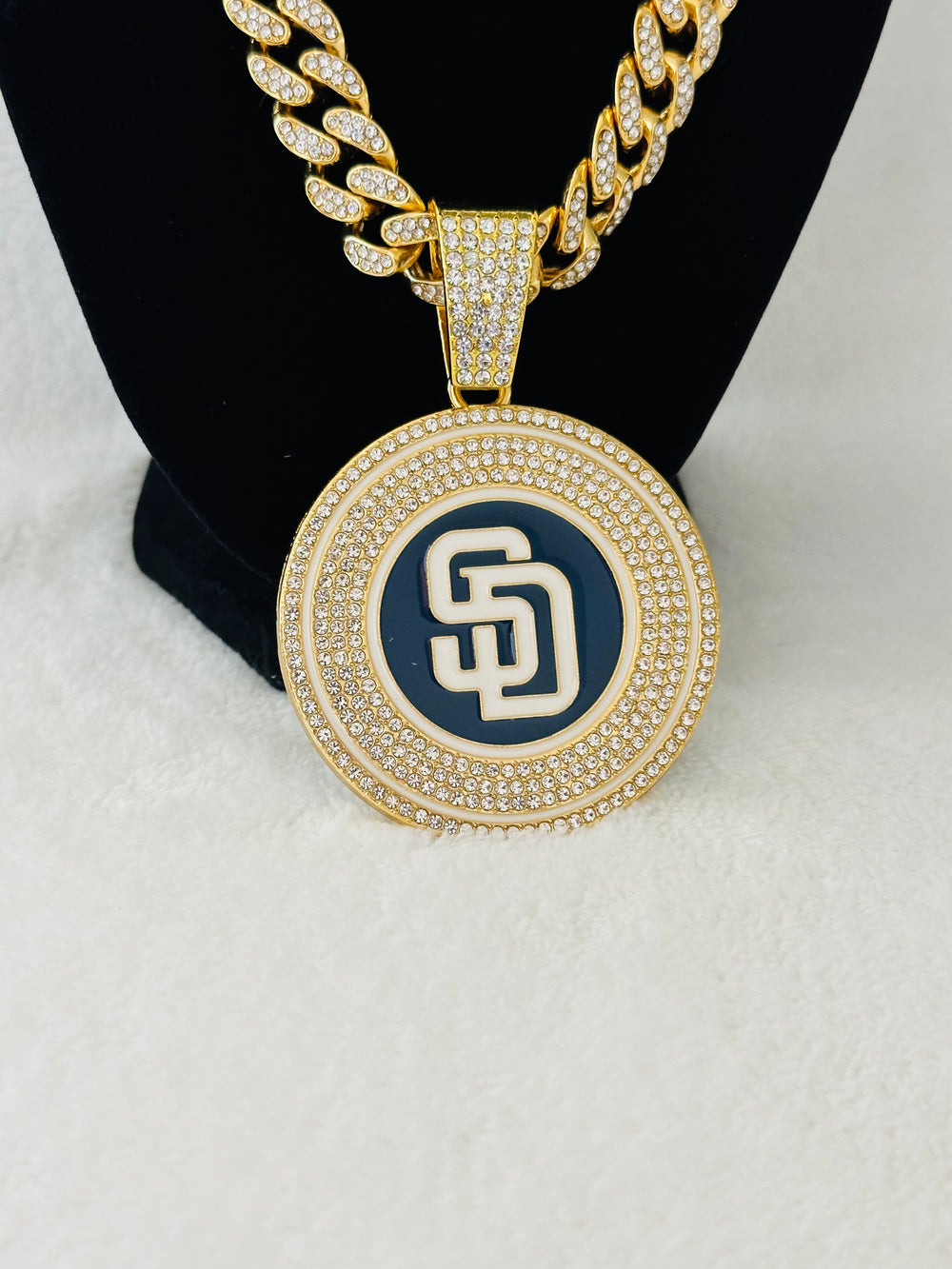 San Diego Padres Gold Iced Cuban Chain 24”, US SHIP - EB Sports Championship Rings