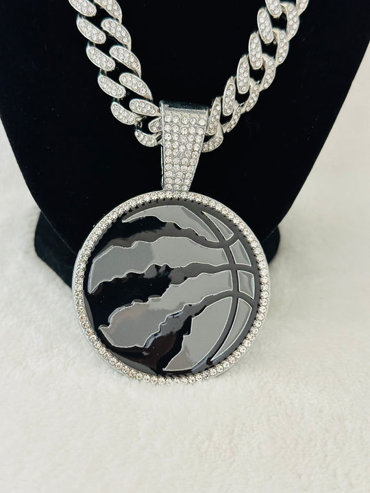 Toronto Raptors Silver Iced Cuban Chain 24”, US SHIP - EB Sports Championship Rings