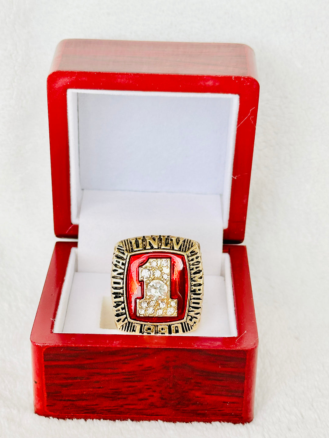 1990 UNLV Johnson Championship Ring with box, US SHIP - EB Sports Championship Rings