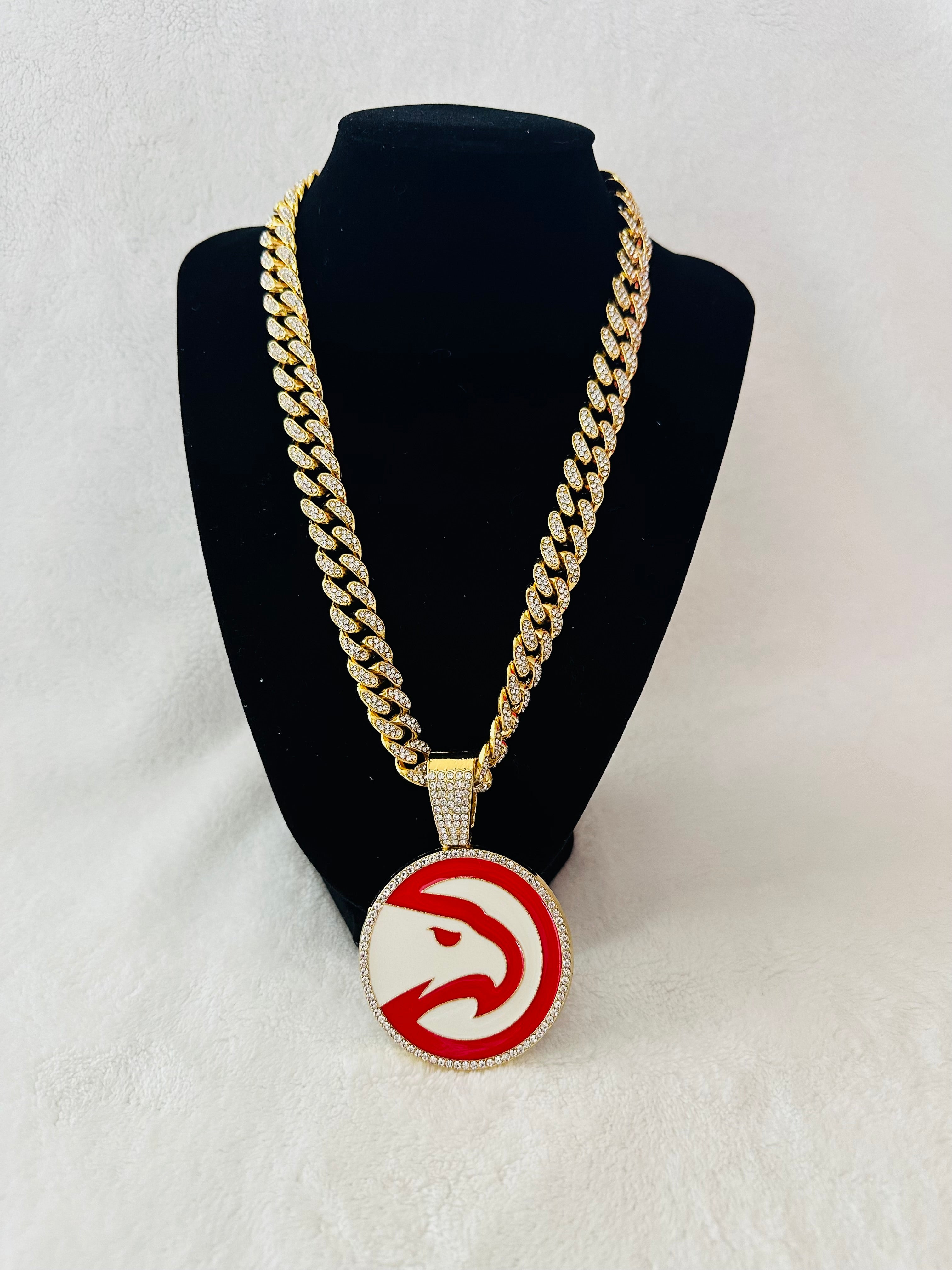 Atlanta Hawks Large Gold Iced Cuban Chain 20” - EB Sports Championship Rings
