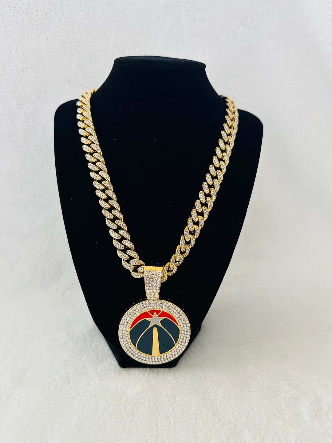 Washington Wizards Gold Iced Cuban Chain 24”, US SHIP - EB Sports Championship Rings
