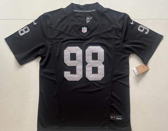 Maxx Crosby #98 Las Vegas Raiders Black Nike Stitched Jersey, Carry L and XL