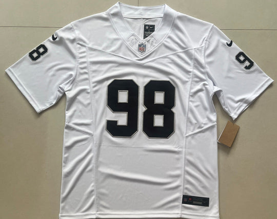 Maxx Crosby #98 Las Vegas Raiders White Nike Stitched Jersey, Carry L and XL