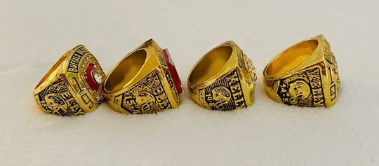 4 PCS Buffalo Bills AFC Championship Ring Set, US Ship 1990-93 - EB Sports Championship Rings