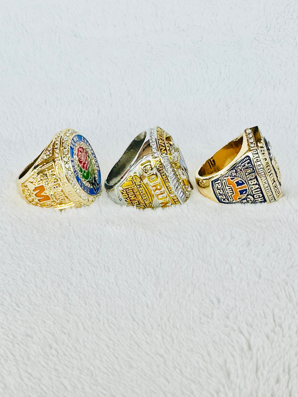 3 PCS 2024 Michigan Wolverines Champions Ring Set, US SHIP rose bowl, Big 10, National Championship - EB Sports Championship Rings