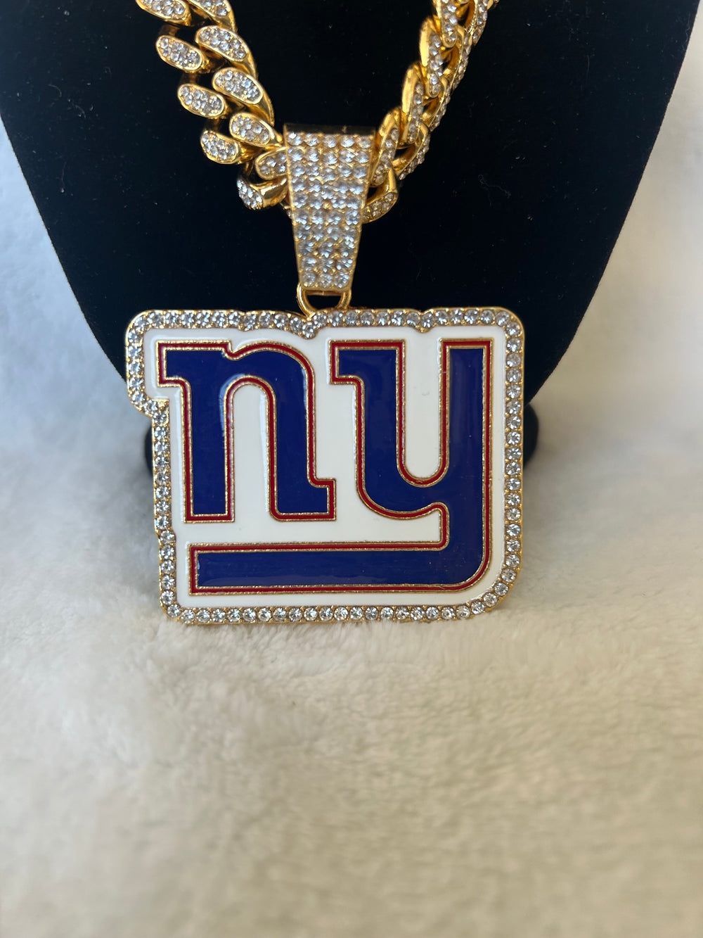 New York Giants Men’s Large Gold Iced Cuban Chain 24”, US SHIP