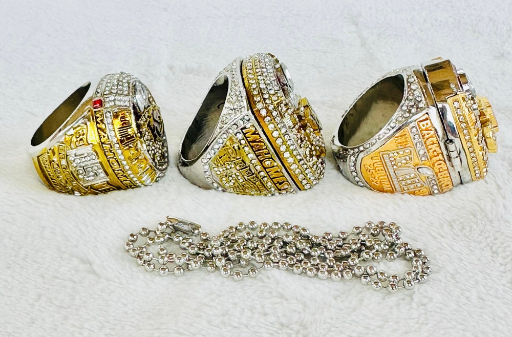 3 PCS Kansas City Chiefs Ultimate Collection Championship Ring Set, US SHIP