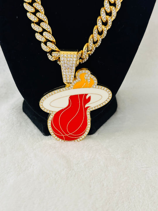 Miami Heat gold Iced Cuban Chain 24”, US SHIP - EB Sports Championship Rings