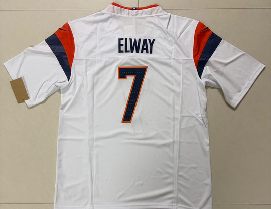 John Elway #7 Denver Broncos White Nike Stitched Jersey, Carry L and XL