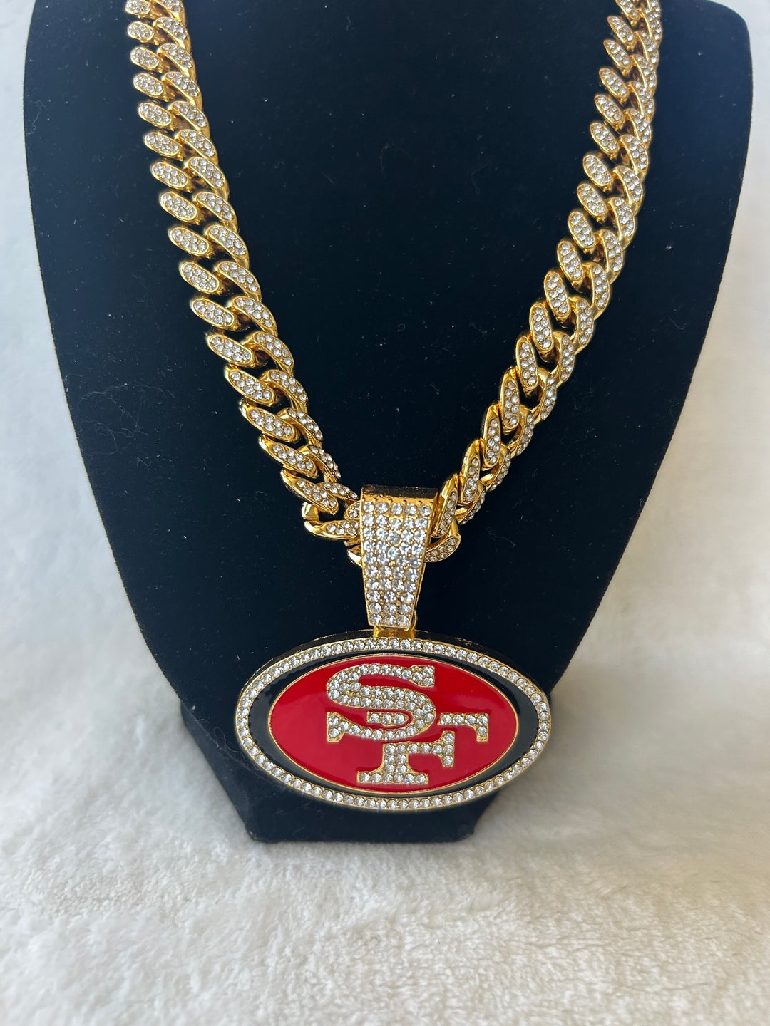 San Francisco 49ers Men’s Large Gold Iced Cuban Chain 24”, US SHIP - EB Sports Championship Rings