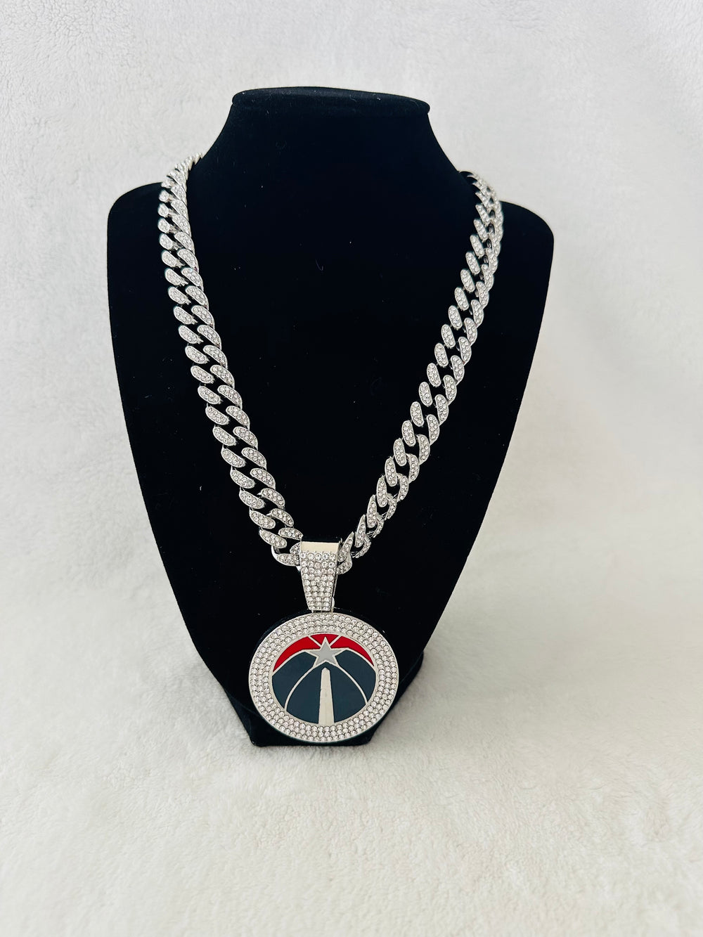 Washington Wizards Silver Iced Cuban Chain 24”, US SHIP - EB Sports Championship Rings