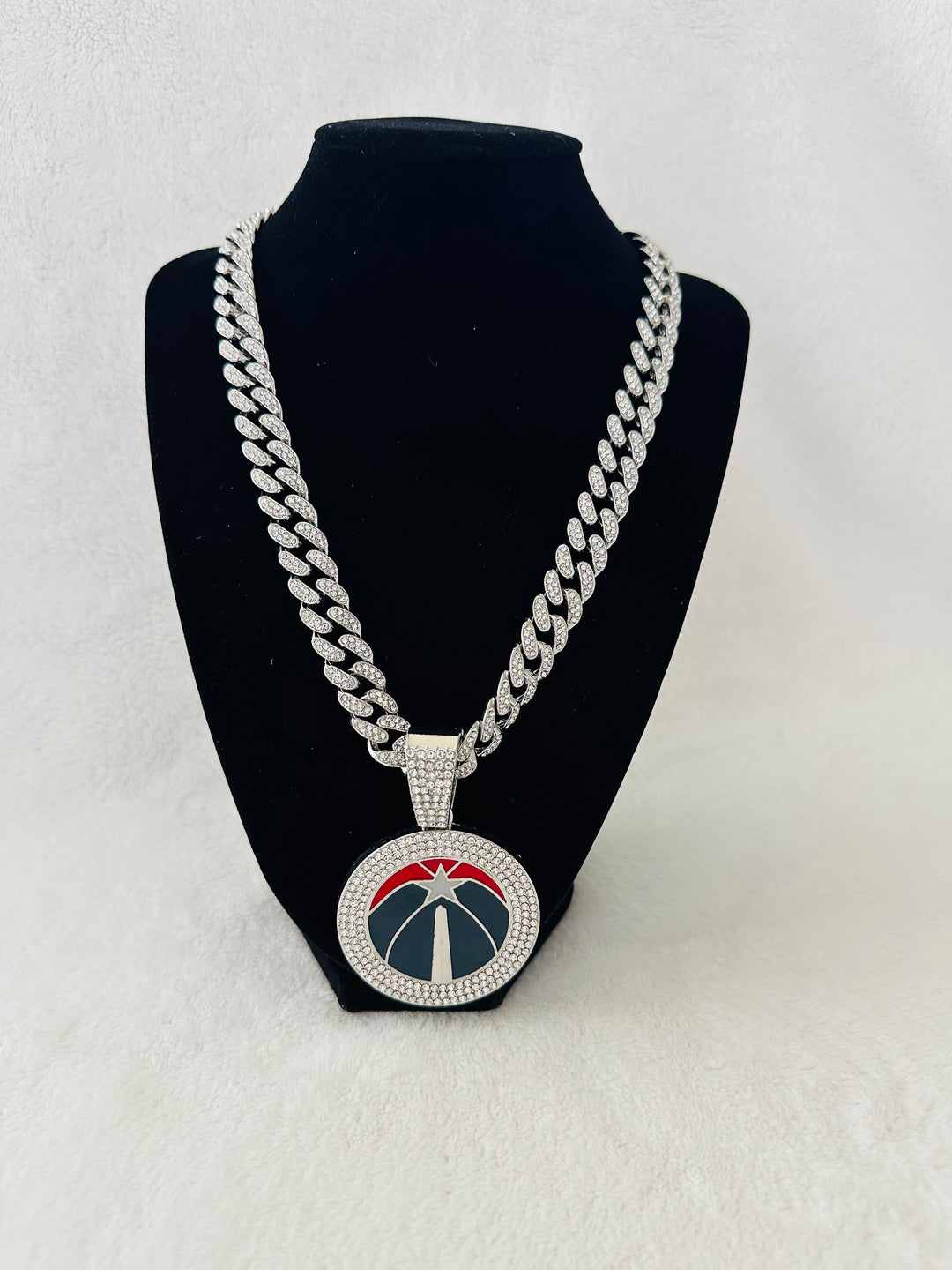 Washington Wizards Silver Iced Cuban Chain 24”, US SHIP - EB Sports Championship Rings