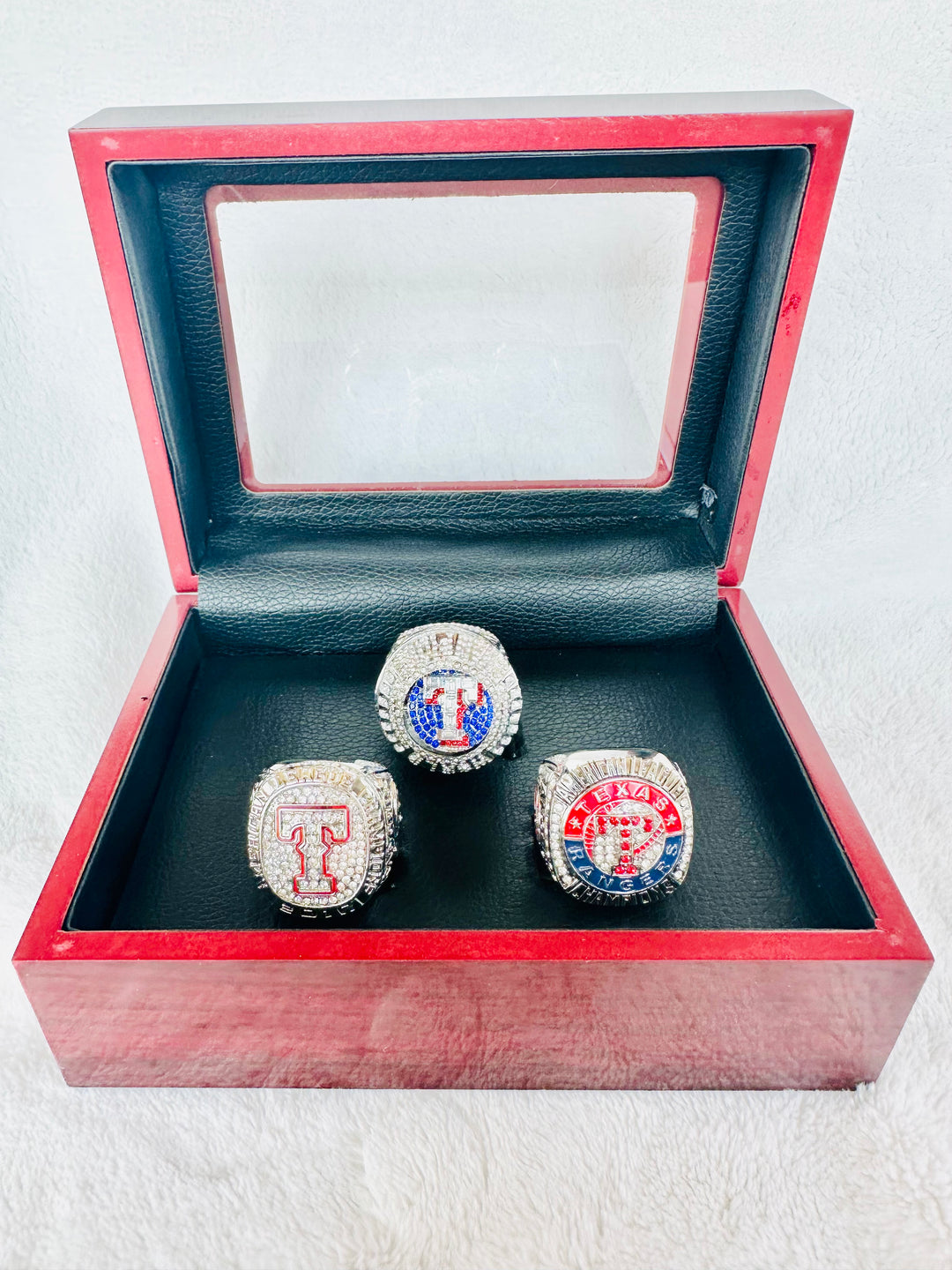 TEXAS RANGERS Championship RING Set W Box 2010/2011/2023 - EB Sports Championship Rings