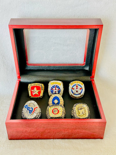 7 Pcs Houston Ultimate Championship Ring Set W Box,  SHIP, NFL MLB NBA - EBSports Championship Rings