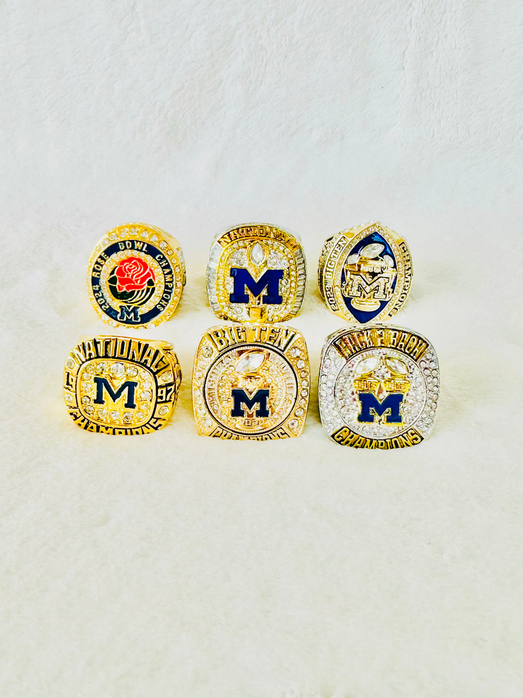 6 PCS Michigan Wolverines Championship Ring, US SHIP 1997/2021/2022/2023/2024 National Championship - EB Sports Championship Rings