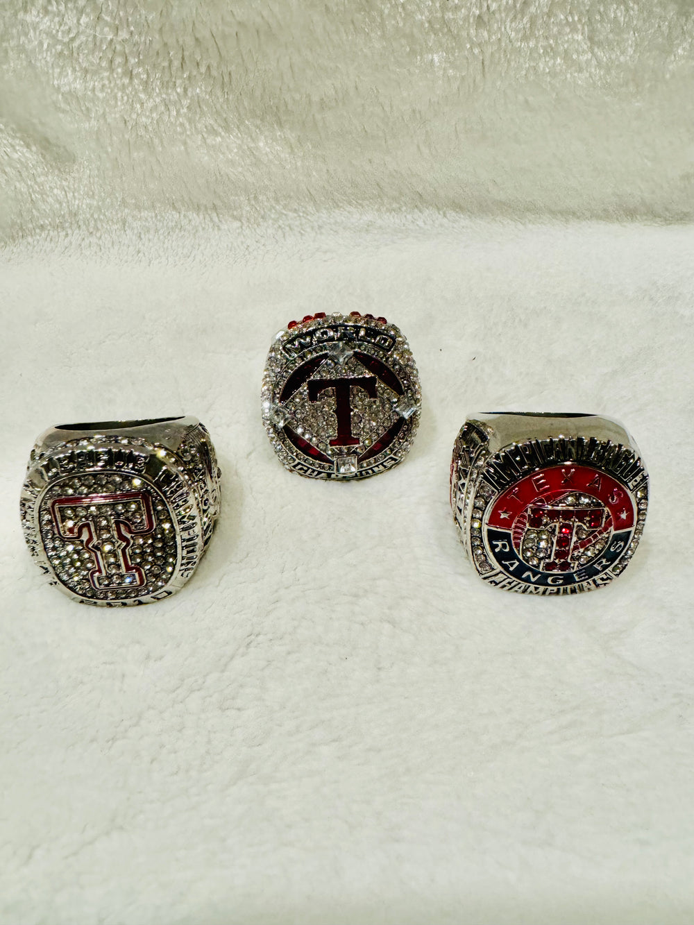 TEXAS RANGERS Championship RING Set W Box 2010/2011/2023 - EB Sports Championship Rings