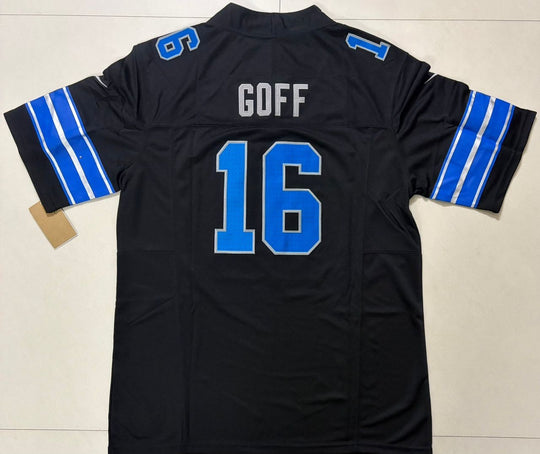 Jared Goff #16 Detroit Lions White Black Stitched Jersey, Carry L and XL