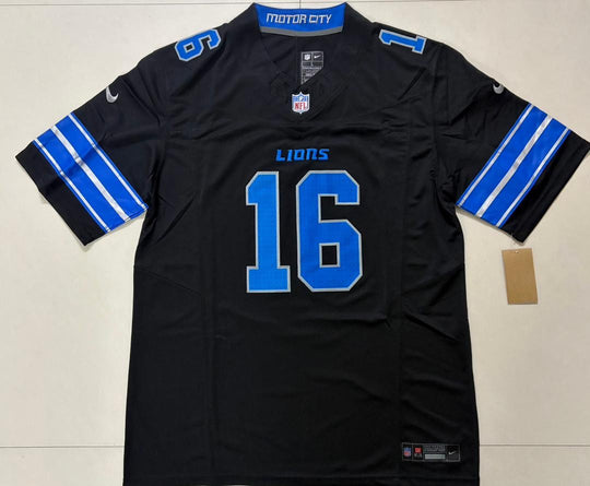 Jared Goff #16 Detroit Lions White Black Stitched Jersey, Carry L and XL