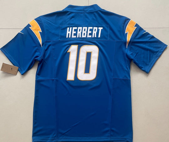 Justin Herbert #10 LA Chargers Light Blue Stitched Jersey, Carry L and XL