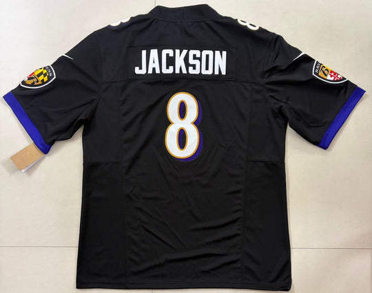 Lamar Jackson Baltimore Ravens Nike Stitched Black Jersey, Carry L and XL