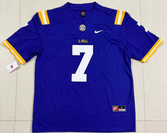 LSU Tigers # 7 Nike Stitched Jersey, Carry L and XL