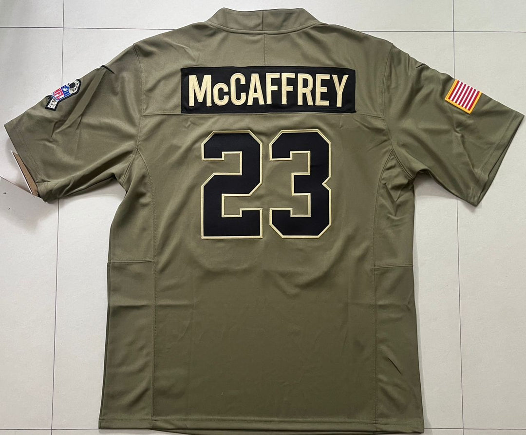Christian McCaffrey San Francisco 49ers Salute to Service authentic NFL Jersey LG or XL