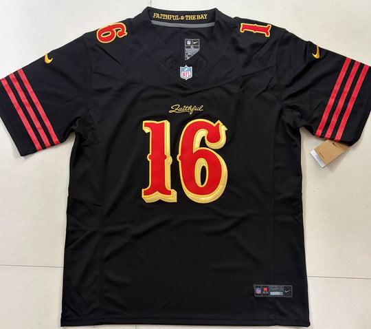 Joe Montana San Francisco 49ers Nike Stitched Black Faithful Jersey, Carry L and XL (RARE)