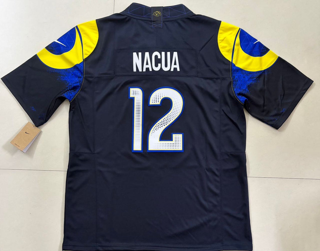 NWT Puka Nacua LA Rams Nike Stitched White Jersey, Carry L and XL