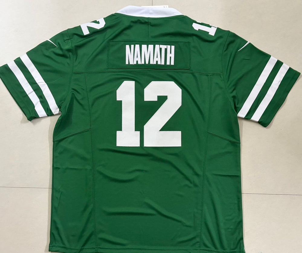 NWT Joe Namath NY Jets Nike Stitched White Jersey, Carry L and XL
