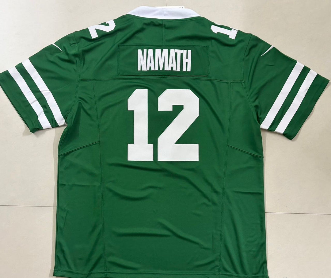 NWT Joe Namath NY Jets Nike Stitched White Jersey, Carry L and XL