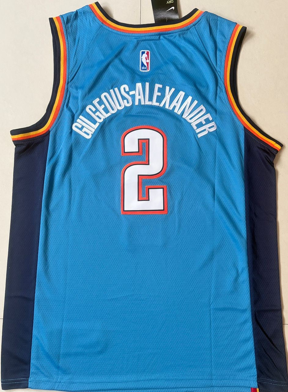 Gilgeous-Alexander SGA #2 OKC Thunder Nike Stitched Jersey - EB Sports Championship Rings