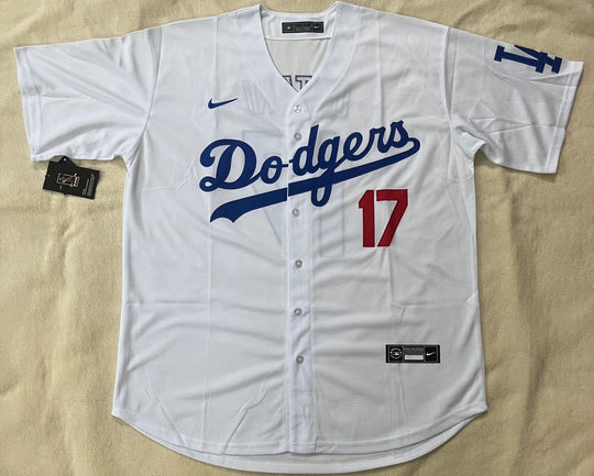 Shohei Ohtani #17 LA Dodgers Stitched White Jersey, Carry L and XL Faithful