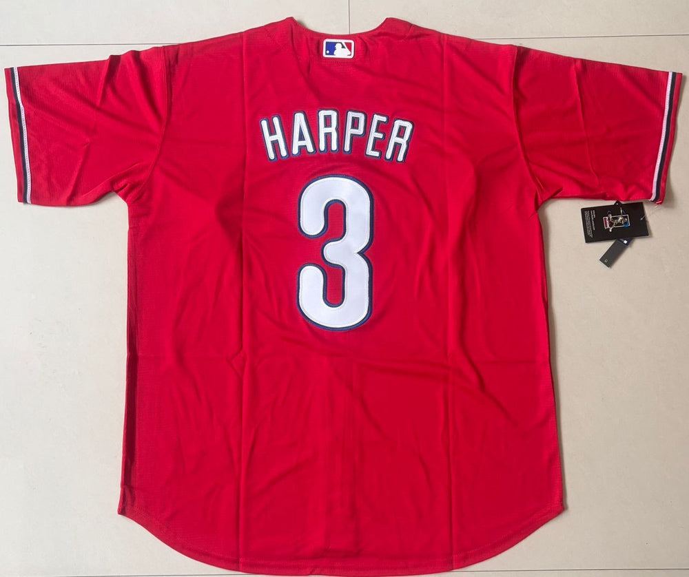 Bryce Harper #3 Philadelphia Phillies Nike classic Red Stitched Jersey - EB Sports Championship Rings