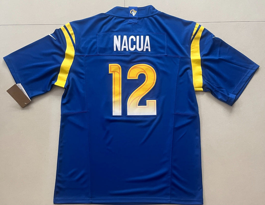 NWT Puka Nacua LA Rams Nike Stitched Light Blue Jersey, Carry L and XL