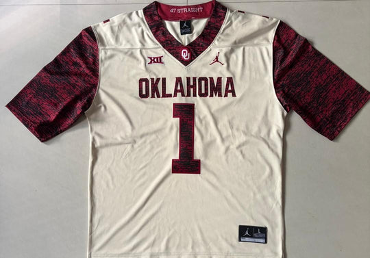 Oklahoma Sooners #1 Nike Stitched White Jersey Large and XL
