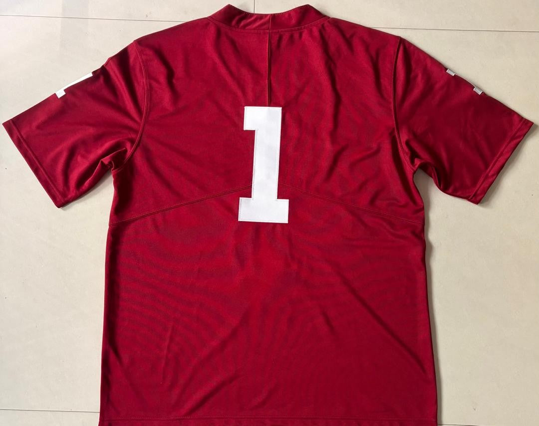Oklahoma Sooners #1 Nike Stitched Red Jersey Large and XL