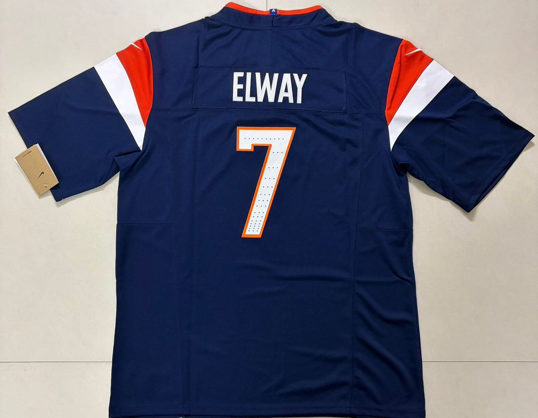 John Elway #7 Denver Broncos Blue Nike Stitched Jersey, Carry L and XL